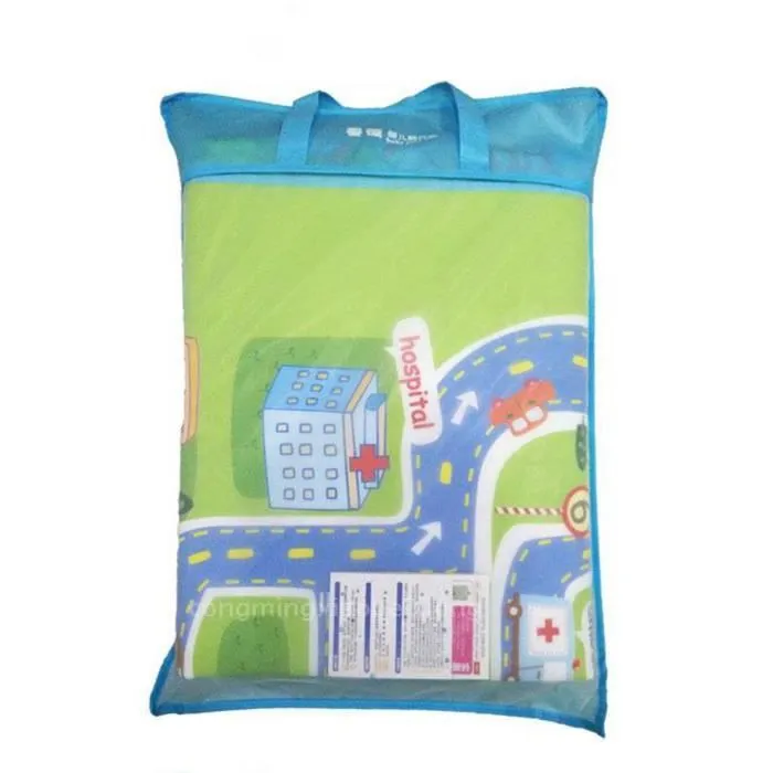 Tapis de Jeu Circuit Voiture de Course Tapis Rectangle Géant Jouet Cadeau pour Bébé Enfant Mixte-3