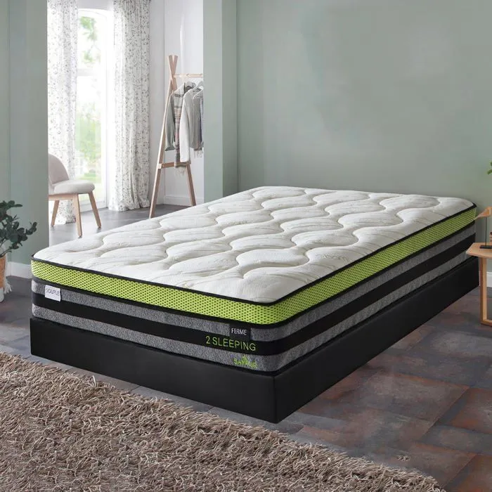 Matelas Duo Confort 140x190 Sampur | Soutien Souple & Ferme | Épaisseur 32cm | 2 Types de Ressorts Ensachés | Couchage Indépendant-0