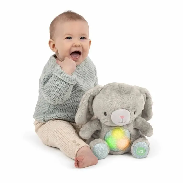 INGENUITY Doudou bébé lapin Sylvi, peluche, mélodies et vibrations apaisantes, lumineux, cadeau naissance-7