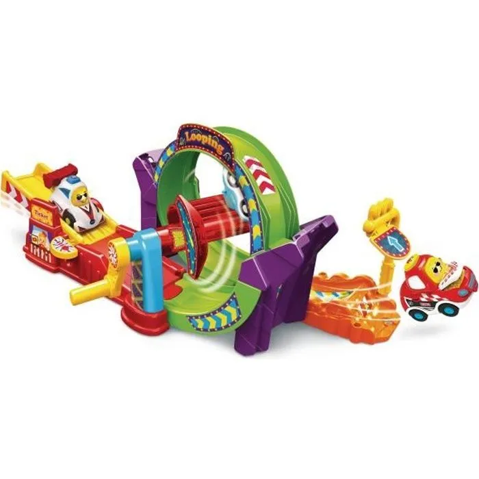 Circuit miniature - VTECH - Tut Tut Bolides - Tut Tut Looping + King - Jaune - 12 mois et plus-0