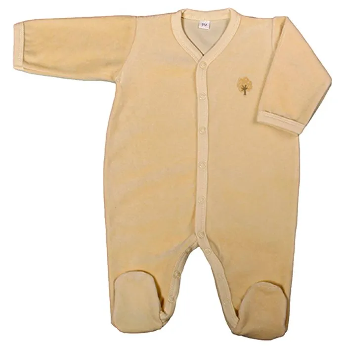 Pyjama velours Coton bio Jaune - Éveil et Nature-0