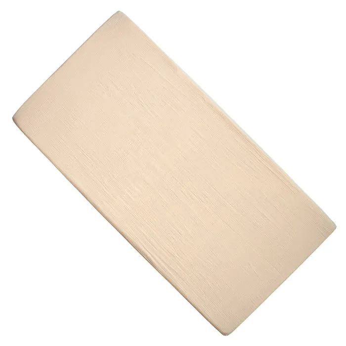 Drap housse en gaze de coton à carreaux 60x120 Beige-2