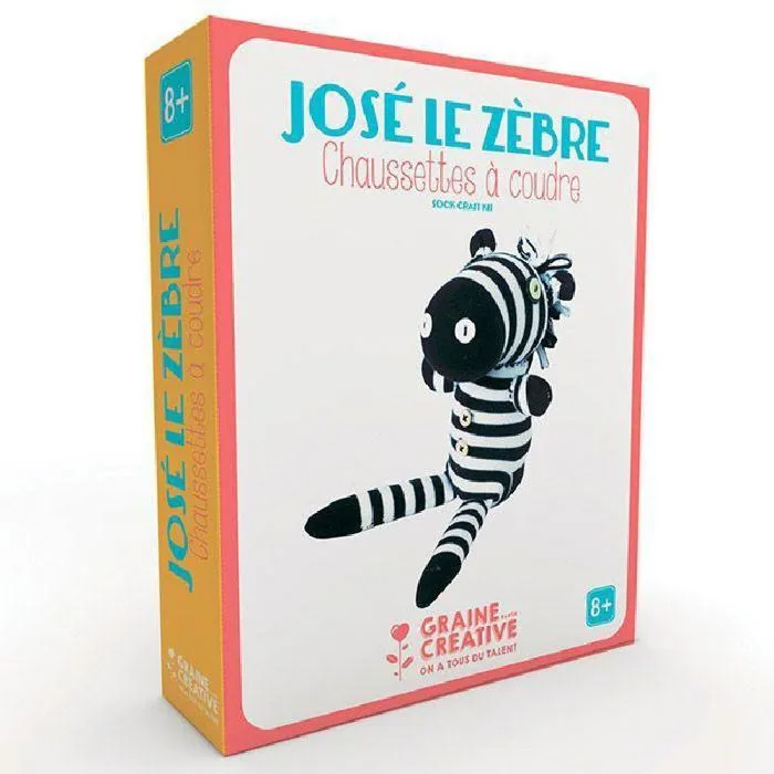 Kit couture enfant - Graine créative - José le zèbre - Beige - À partir de 8 ans - Mixte-0
