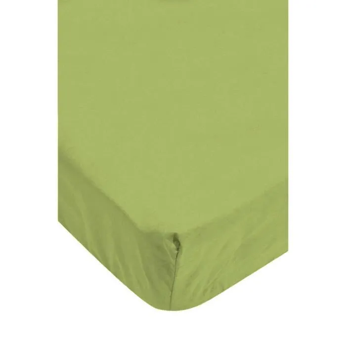 Drap housse - Non spécifié - Vert olive - 140 x 190 cm - 100 % coton - Lavable à 40°C-0