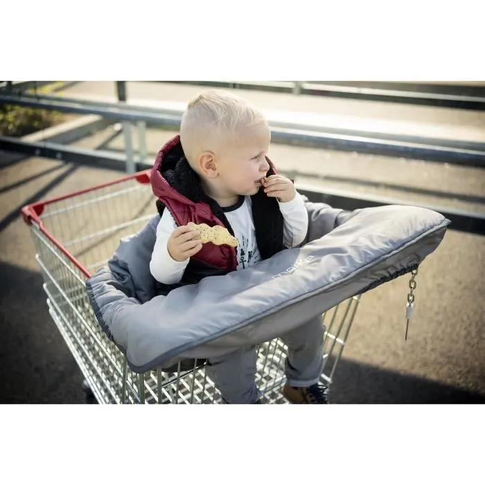 MAÏKA Protège Siège Chariot en polyester - Hygiénique et confortable - Coloris Gris - à partir de 6 mois-3