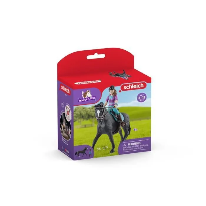 Figurine Cavalière Lisa et Storm, coffret schleich avec 10 éléments inclus dont 1 cheval schleich hanovrien et sa cavalière,-1