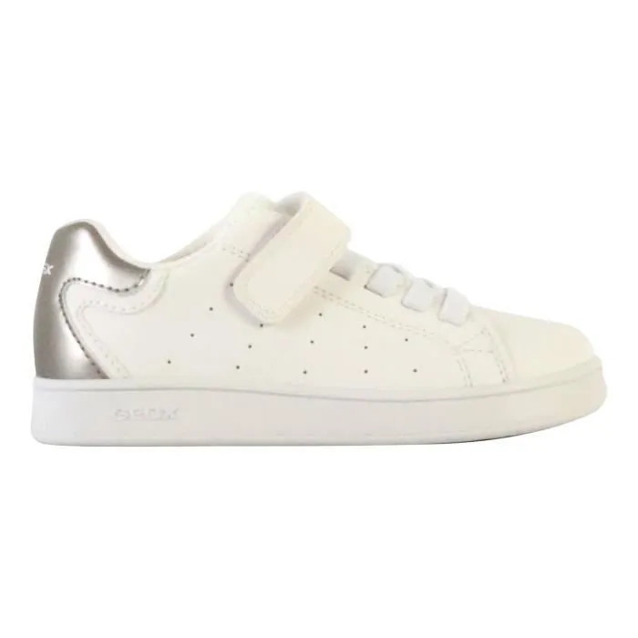 Basket Enfant - GEOX - Eclyper - Scratch - Blanc - Argent-1