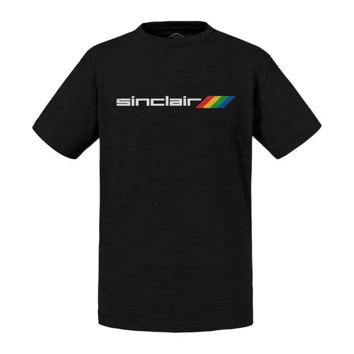 T-shirt Enfant Noir Sinclair Console Jeux Vidéo Retro Gaming Vintage-0
