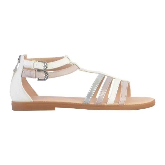 Sandales Enfant - GEOX - Karly - Blanc - Fermeture Zip - Confort Exceptionnel-1