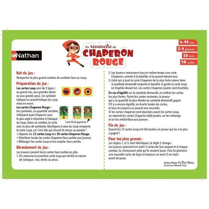 Jeu de Cartes - NATHAN - La Revanche du Chaperon Rouge - Mixte - Dès 4 ans-1