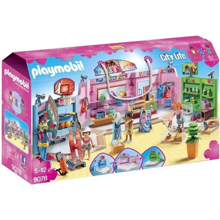 PLAYMOBIL 9078 - City Life - La Galerie Marchande - 3 magasins et 3 personnages inclus-0