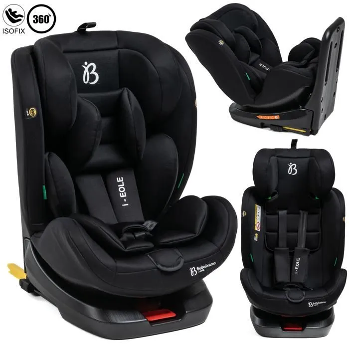 BEBELISSIMO - Siège auto Isofix - pivotant 360 ° - 40-150cm - 0-36kg - i-size EOLE - noir-0
