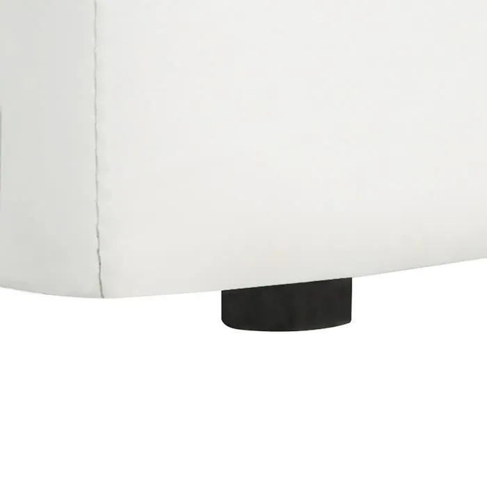 VIRGINIA Lit coffre adulte capitonné avec strass 160x200 cm - Simili blanc - Sommier inclus-4