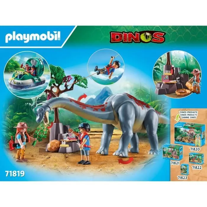 PLAYMOBIL 71819 Brachiosaure, explorateurs, aéroglisseur-8
