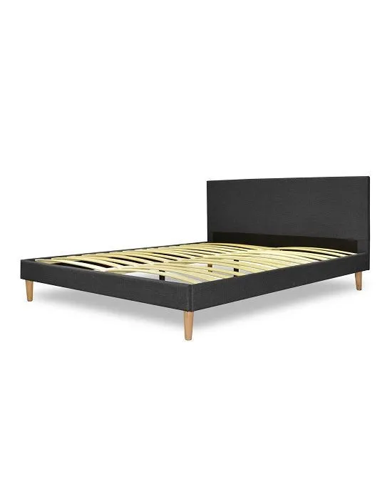 Lit Marquis 160 x 200 by Sampur | Gris foncé | Cadre de Lit : Sommier à Lattes + Tête de Lit Inclus - Design Scandinave et Moderne-5