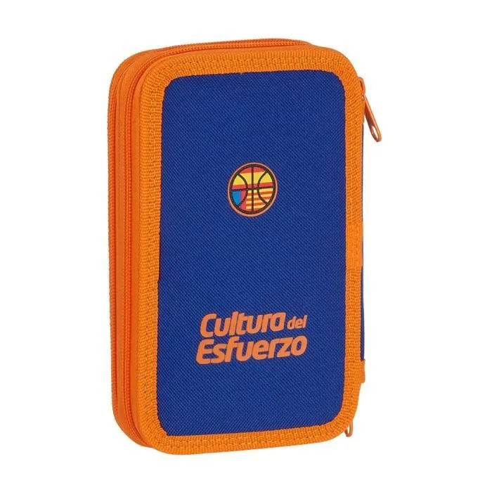 Plumier Double - SAFTA - Valence - Bleu et Orange - 28 pièces - 230x90x120 mm-1