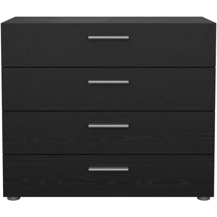 Commode - 4 tiroirs - Noir - L80,2 x P40,25 x H68,1 cm-1