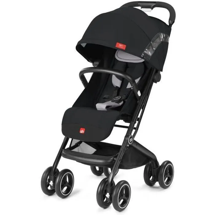 Poussette GB Qbit+ All-Terrain Velvet Noir - Dossier inclinable - Travel system - Large canopy - Roues doubles-0