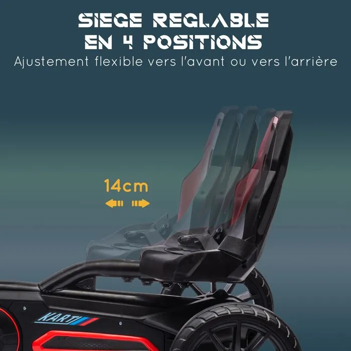 HOMCOM - Kart à pédales pour enfants - Plastique - 100x58x58.5cm - Rouge-4