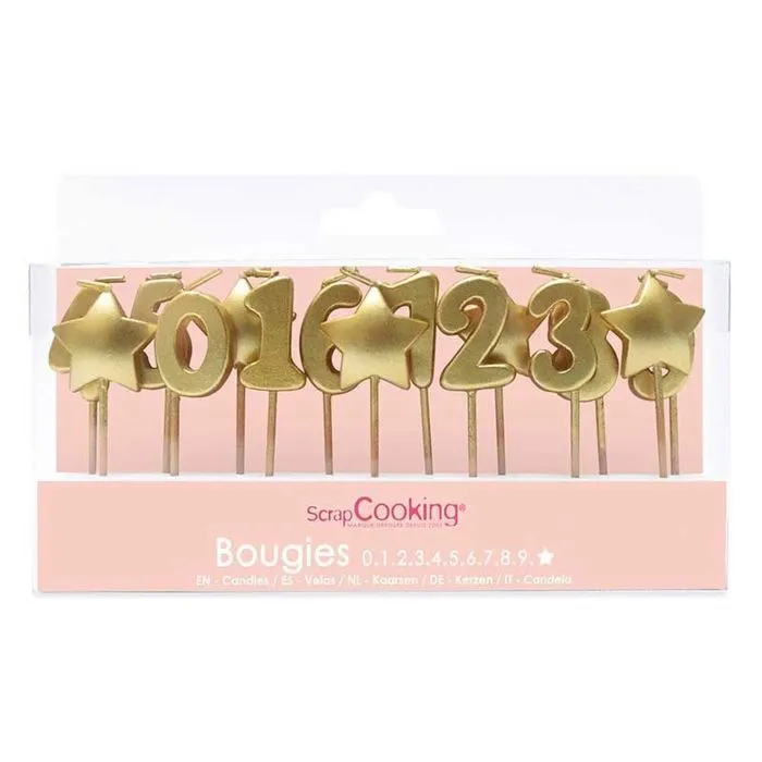 30 bougies d'anniversaire étoiles dorées-1