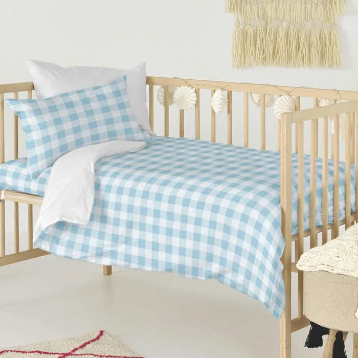 Parure housse de couette 2 pièces Vichy 115x145 cm (Lit Bébé)-2