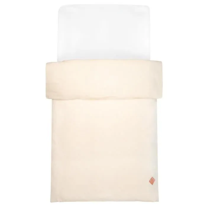 Housse de couette - SEVIRA KIDS - 100x140 cm - Lin lavé - Réversible - Beige-0