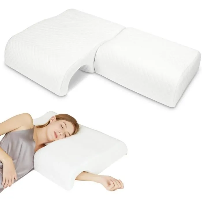Oreiller Couple - HOMCA - Mousse à Mémoire - Ergonomique - Respirant - Lavable-0