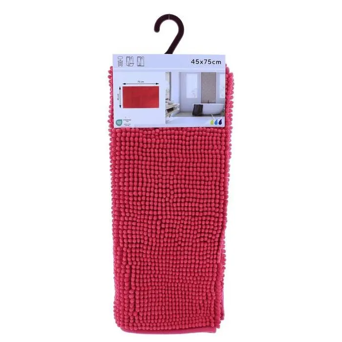 Tapis de bain - EMINZA - Bouclettes - Microfibre - Rose-0