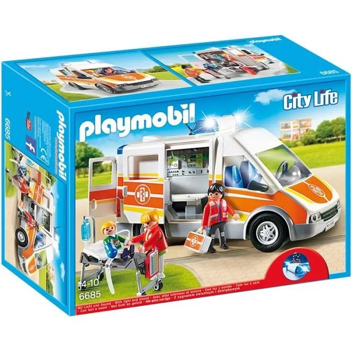 PLAYMOBIL - City Life - Ambulance avec Gyrophare et Sirène-0