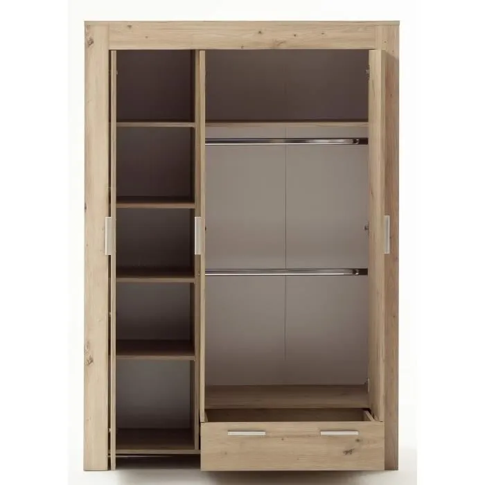 Chambre bébé Trio : Lit 70 x 140 cm + Commode à langer + Armoire AHOI - Chêne - TREND TEAM-1