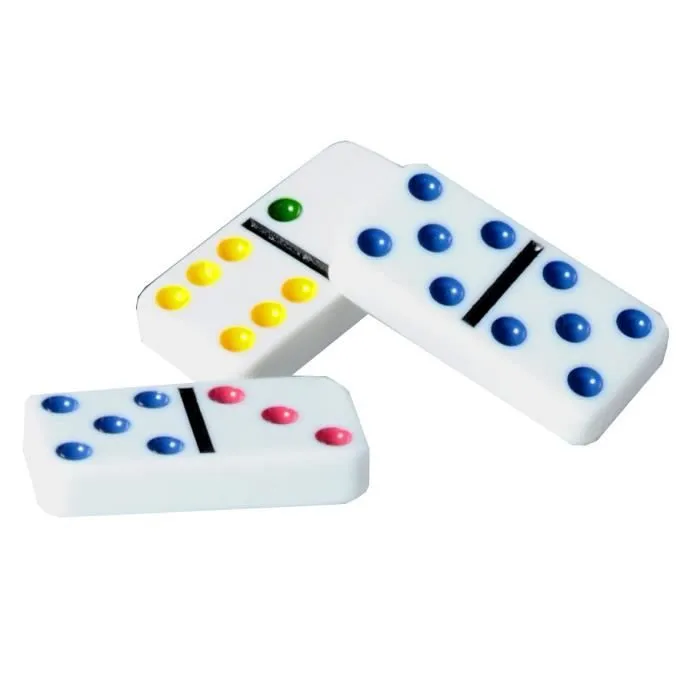 Jeu de Dominos colorés DOUBLE 6 - ENGELHART - Grand Jeu de Société - Multicolore - 30 min - 2 joueurs ou plus-2