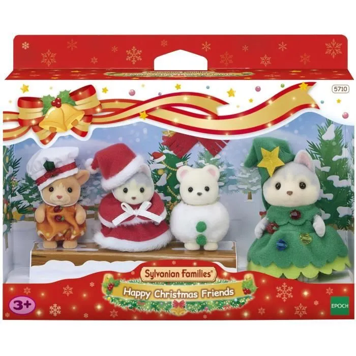 Poupée - SYLVANIAN FAMILIES - Le coffret de Noël - 4 figurines articulées-0