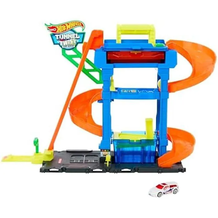 Hot Wheels - Let’s Race Netflix - City Le Tunnel de Lavage - Color Shifters - Jouet pour Enfant-0