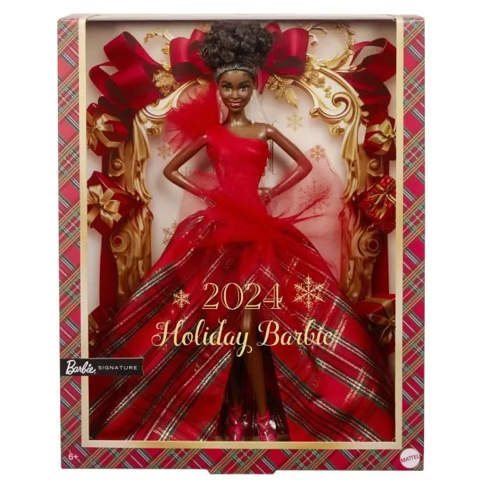 BARBIE Poupée joyeux noël brune HRM62-5