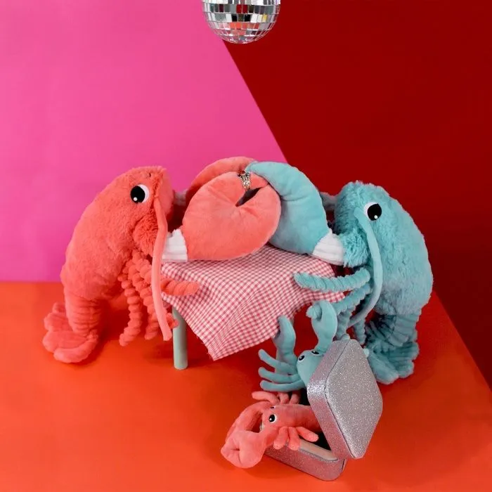 Peluche - Les Déglingos - Iloveyou - Maman et bébé homard - 48 cm - Corail-1