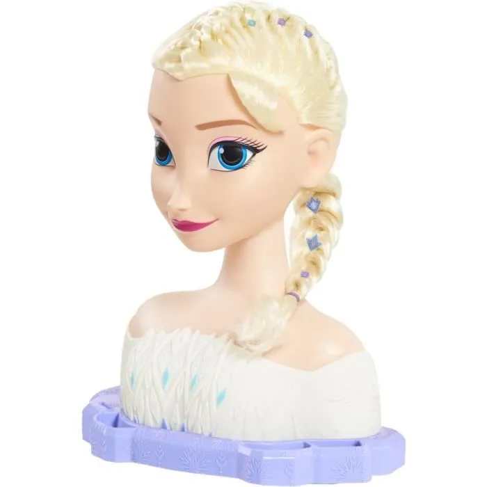 Tête à coiffer - REINE DES NEIGES - Tête à Coiffer Elsa Deluxe - Extensions, accessoires coiffure et color reveal, à partir de 3 ans-1