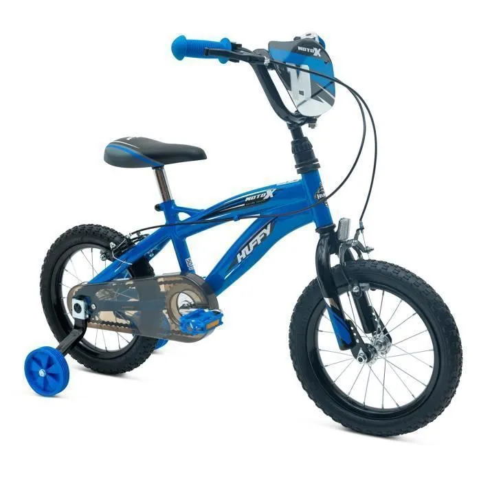 Vélo enfant Huffy Moto X - Bleu - 14 pouces - Pour garçon de 4 à 6 ans - Vélo de ville - loisir - Pneus robustes-0