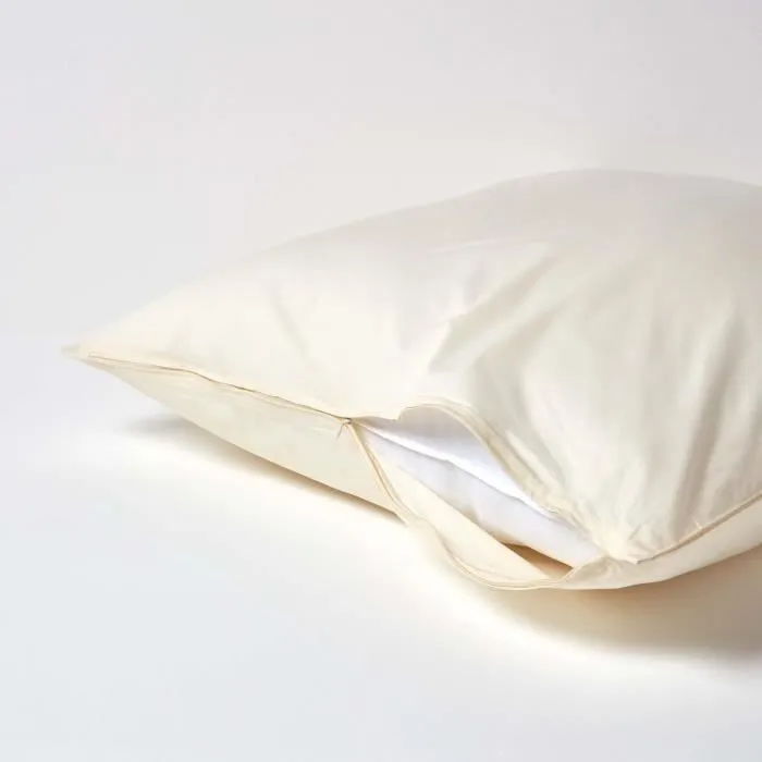 Taie d'oreiller - Homescapes - Crème - 100% Coton Égyptien - 200 Fils - 80 x 80 cm-2