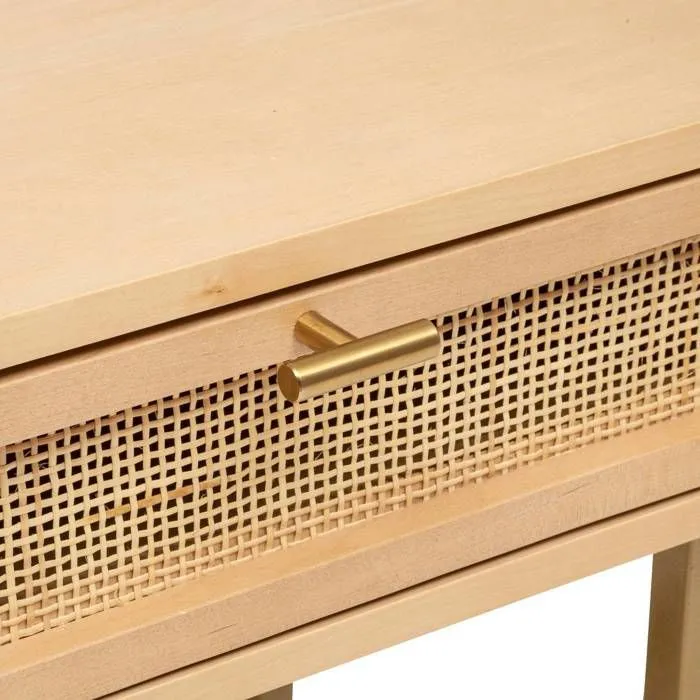 Tables de chevet "Rayo" en métal & bouleau 1 tiroir H50cm - Bois naturel - Atmosphera createur d'interieur-3
