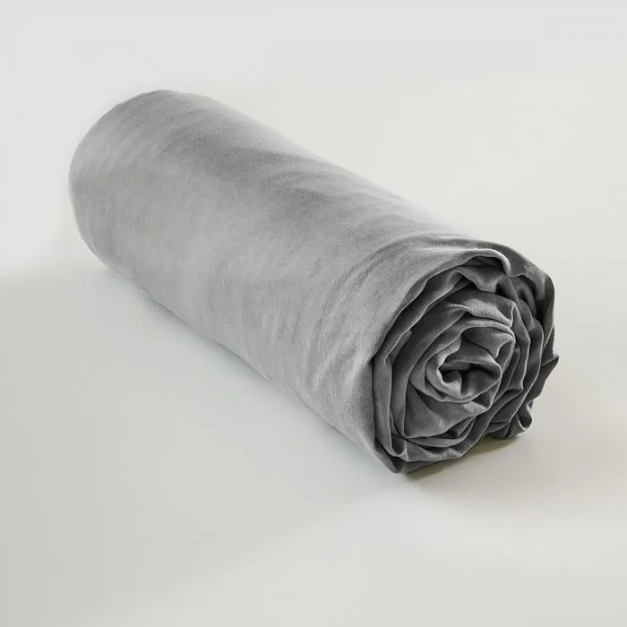 Drap-housse Lysandre 140 x 190 cm – Gris – 100% Lyocell 135 g/m²-1
