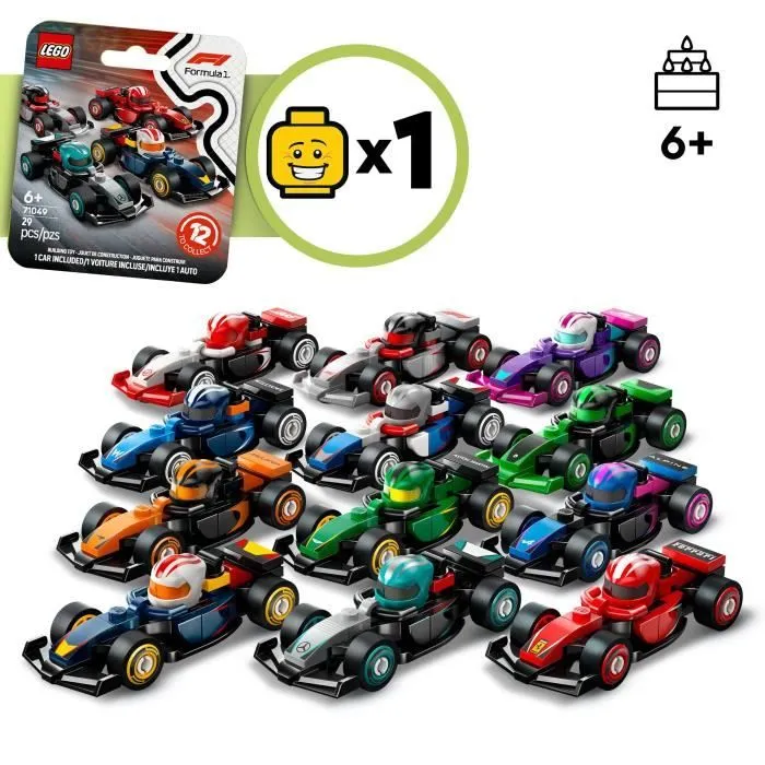 Box de 36 minifigures 71049 Voitures F1 à Collectionner-1