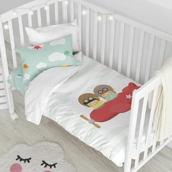 Parure housse de couette 2 pièces Learning to fly 115x145 cm (Lit Bébé)-0