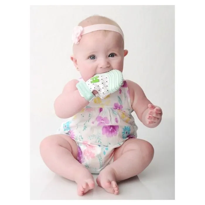 Moufle mitaine de dentition en silicone Peut être utilisé jusqu'à l'âge de 12 mois, Vert Menthe-3