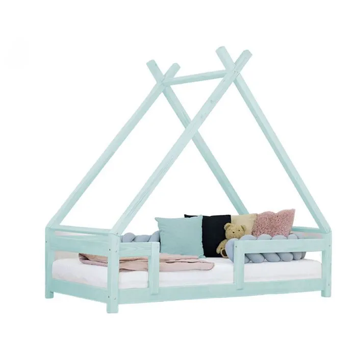 Lit cabane enfant TAHUKA 80 x 180 bleu clair-0