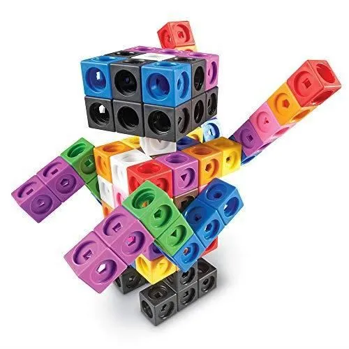 Cubes de Construction - Learning Resources - LER9291 - 100 pièces - Multicolore - À monter soi-même-0