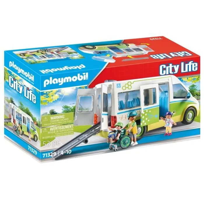 PLAYMOBIL 71329 Bus scolaire, City Life, L'école, 53 pièces, Dès 4 ans-0