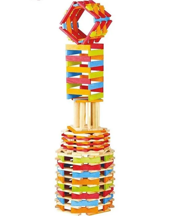 Jeu de construction en bois - JEUJURA - TECAP COLOR - 200 pièces - Mixte - A partir de 4 ans-2