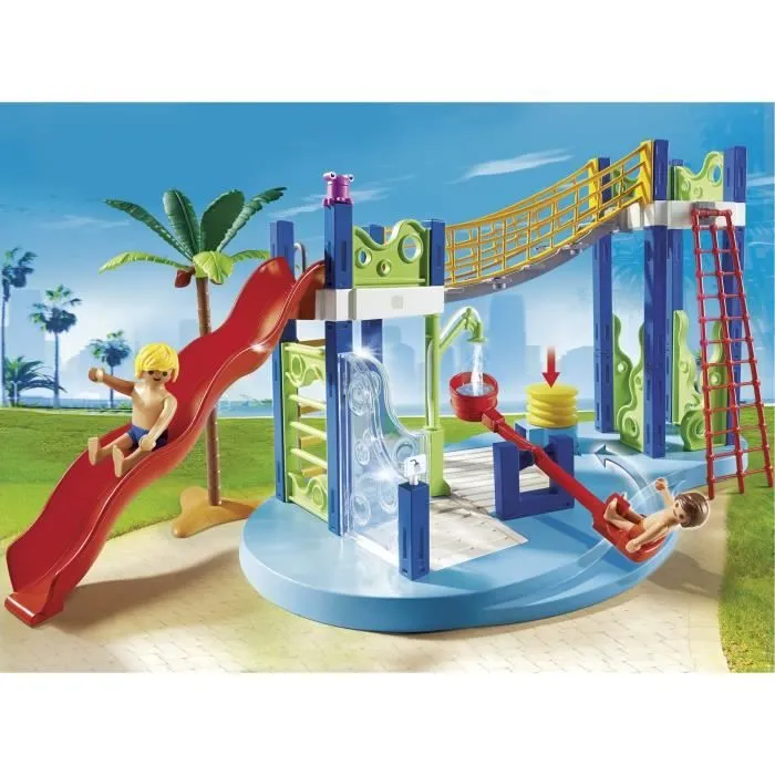 PLAYMOBIL - Aire de jeux aquatique - Summer Fun 6670 - 5 pièces - Bleu, Rouge-1