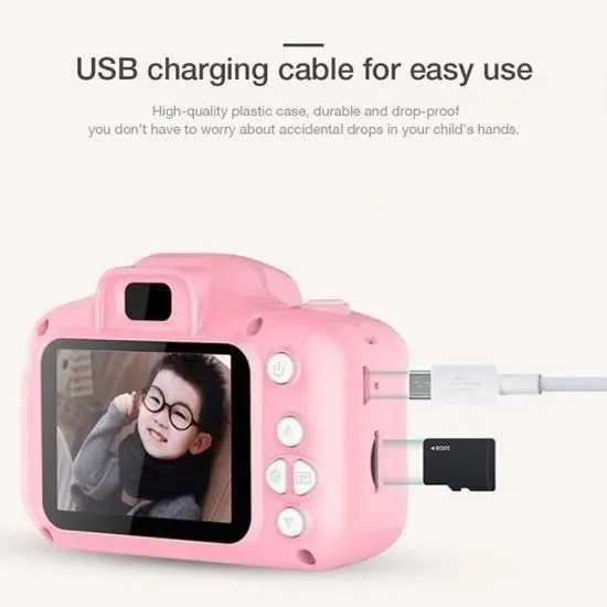 Appareil photo numérique pour enfants - LEMONBEST - Rose Enfants mini - 800 pixels - 8G-3