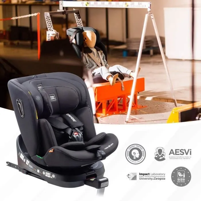 Siège auto - BABYAUTO - AITANA GREY ANTHRACITE - De la naissance à 12 ans - 0-36 kg - I-Size - ISOFIX - Pivotant 360° - ECE R129-5
